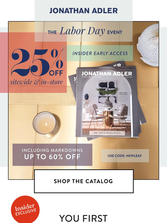 Jonathan Adler Insider Exclusive Early Access to 25 Off & Fall