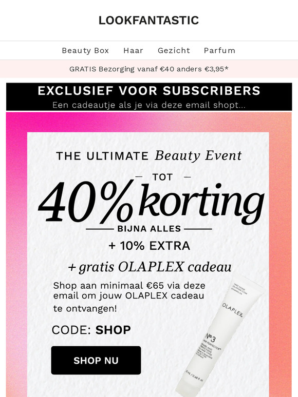 Korting + een OLAPLEX cadeau!