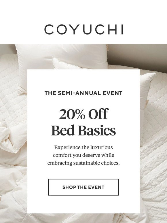 20% Off Bedding Essentials For a Limited Time