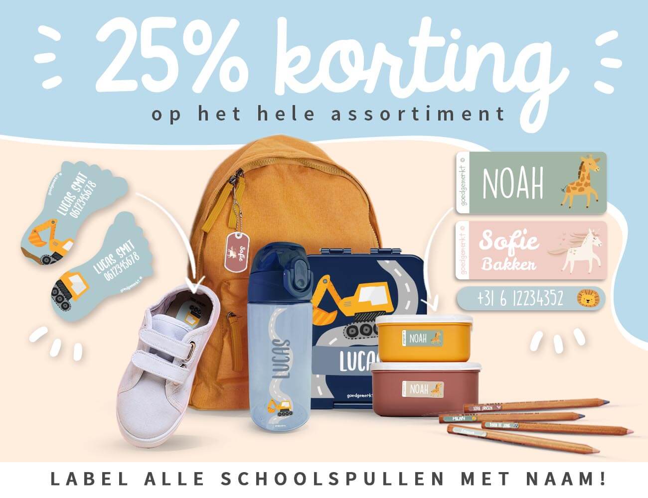 25% korting op het hele assortiment