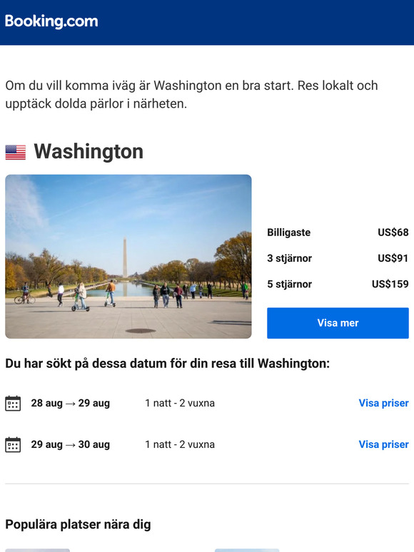 Erbjudanden i Washington från US$68 under dina datum