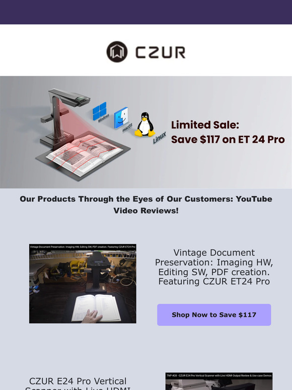 Last 10 Hours: Save $117 on CZUR24 Pro Today!