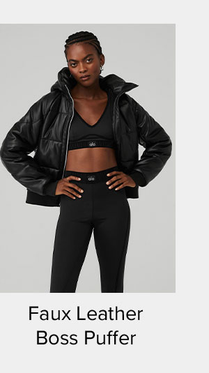 FUAX LEATHER BOSS PUFFER