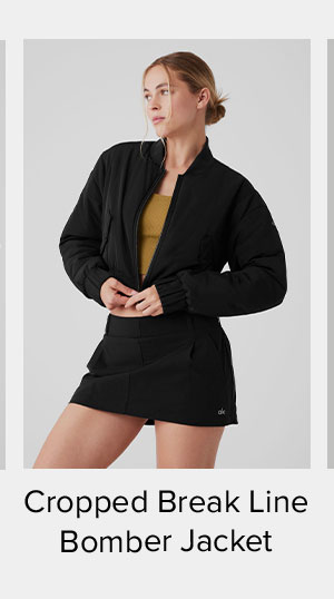 CROPPED BREAK LINE BOMBER JACKET