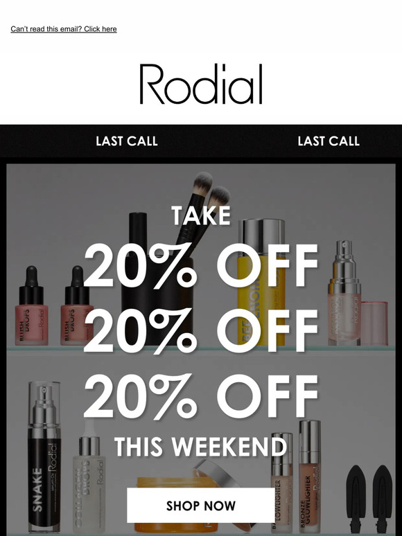 Last Call Take 20% Off!