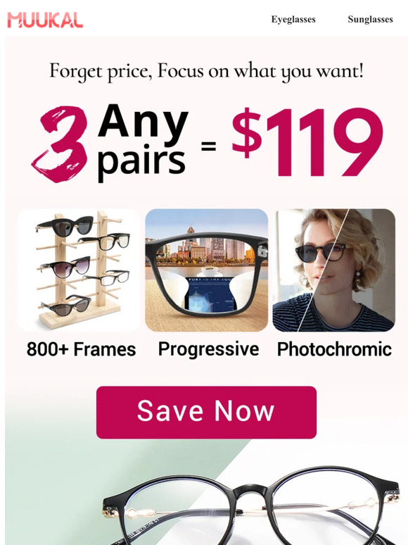 Gogogo! Any 3 pairs just $119⚡⚡