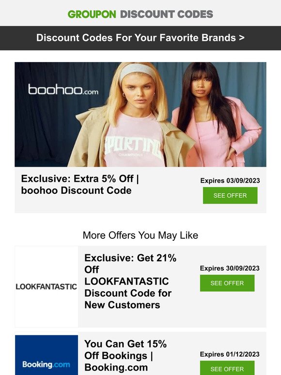 🌞 boohoo - Extra 5% off • TUI - up to €300 off • adidas - 10% off + more!