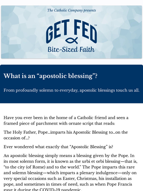 What is an “apostolic blessing”?