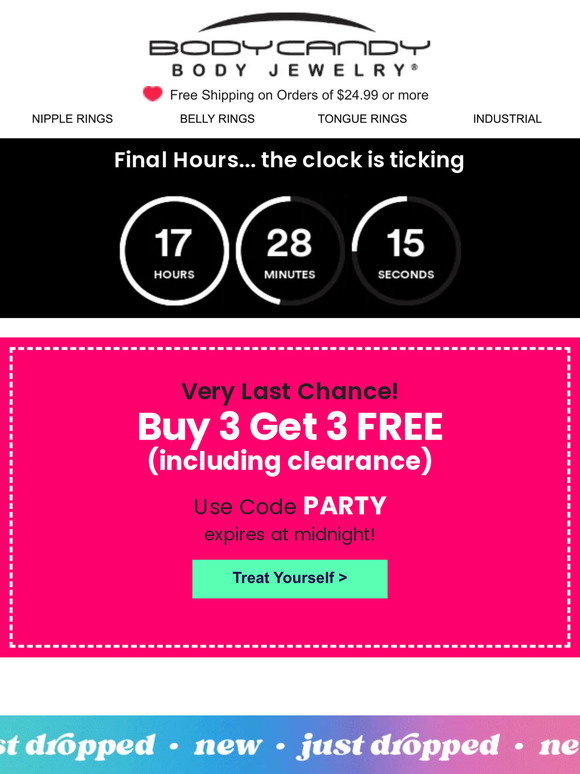 Body Candy: [LAST Call] Your 3 Free Items disappear now | Milled