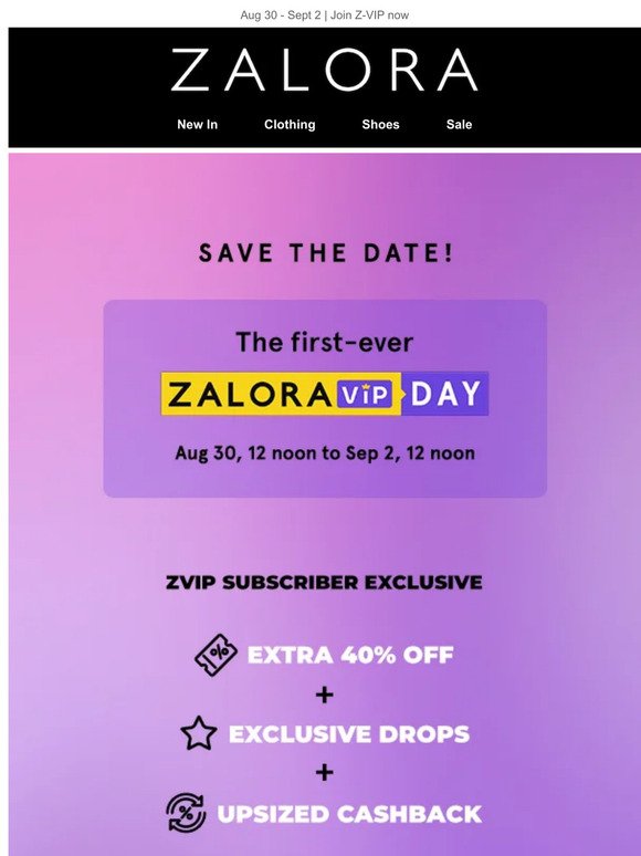 Coming soon: ZALORA VIP DAY! 💜🎊