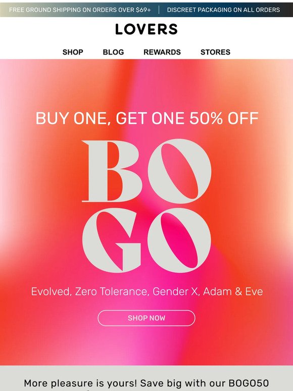Buy One, Get One 50% Off!