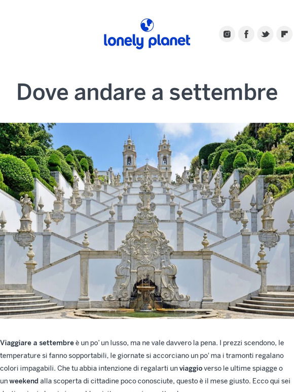 Lonely Planet Italia: Qualche idea per viaggiare a settembre