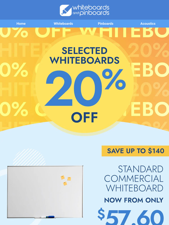 Whiteboards and Pinboards 20 OFF Selected Whiteboards. Shop now. Milled