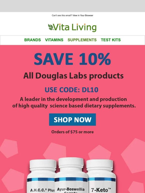 10% Off Douglas Labs Supplements ...Limited time only!