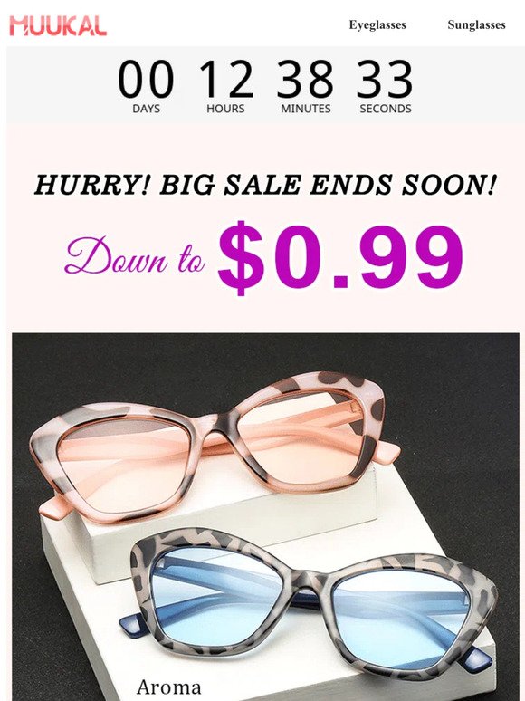 $0.99 glasses! ⏰Big sale 12 hours left!
