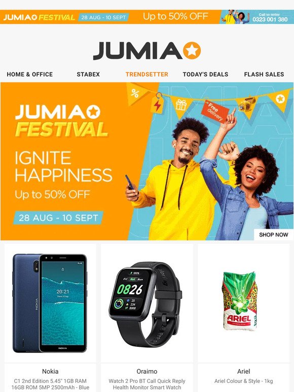 🎊Jumia Festival is Live. Enjoy up to 50% OFF.