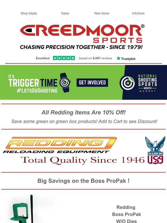 Take 10% off all Redding Products!
