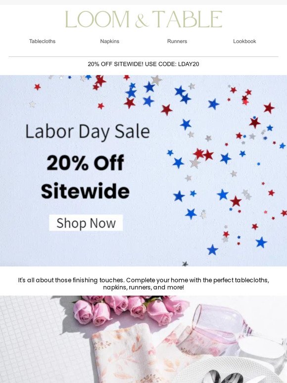 🎊 Enjoy 20% off to celebrate Labor Day right.