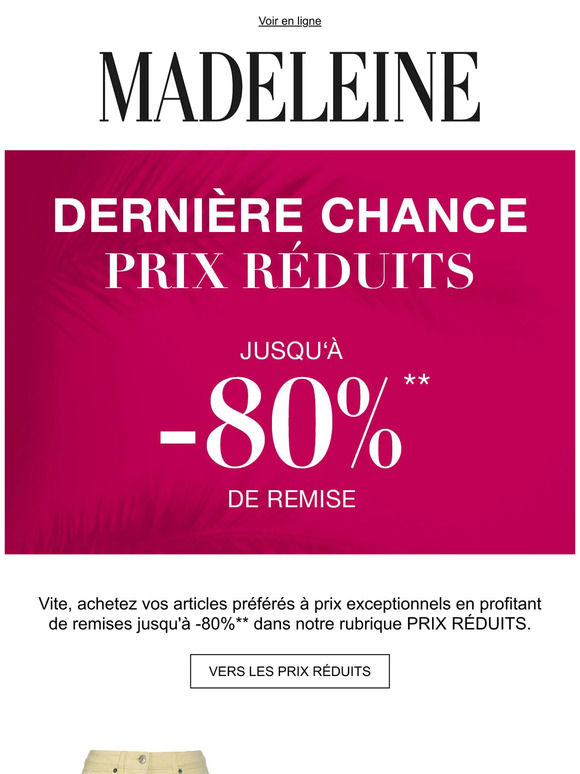 Madeleine vetements 2024 prix reduits