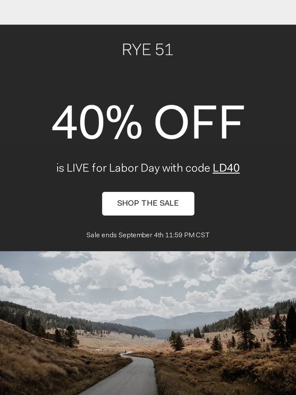 40% OFF Labor Day Sale starts now