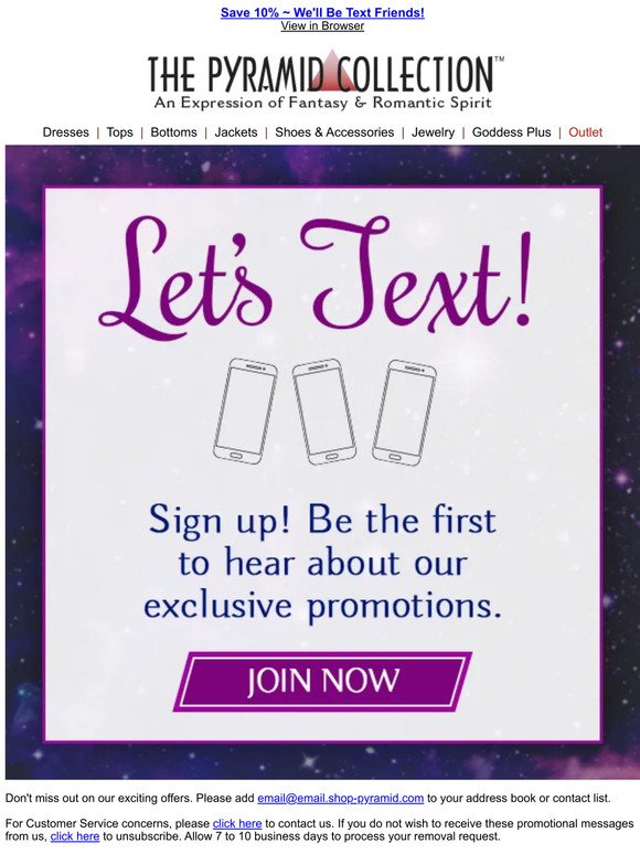 Join Our Text Club for 10% Off and Exclusive Offers!