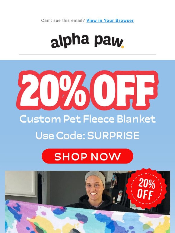 20% OFF Your Custom Pet Fleece Blanket!🐶👉
