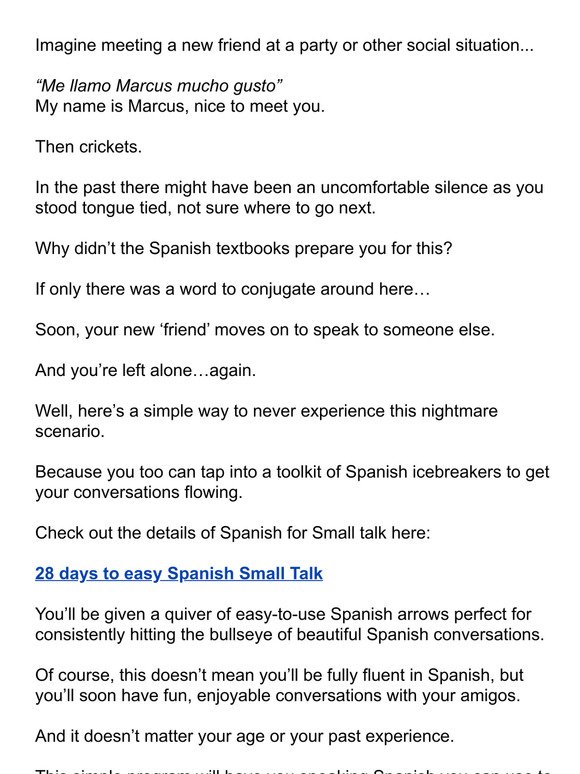 28 days to easy Spanish Small Talk