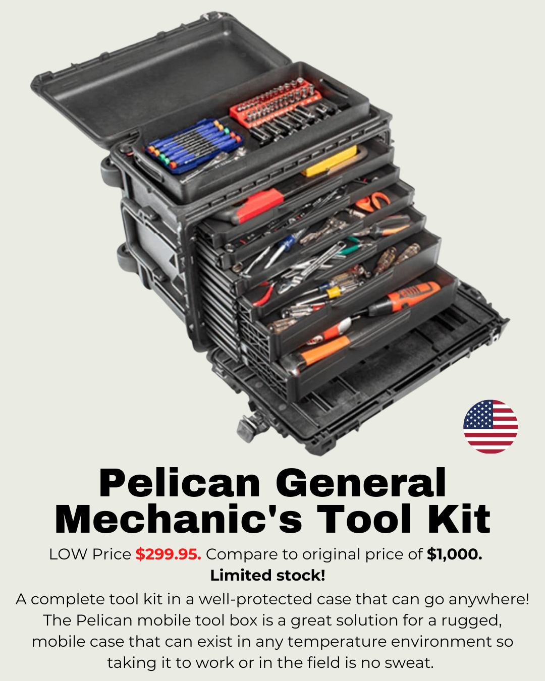 Army Navy Outdoors The Pelican General Mech Tool Kit Unmatched Organization Milled