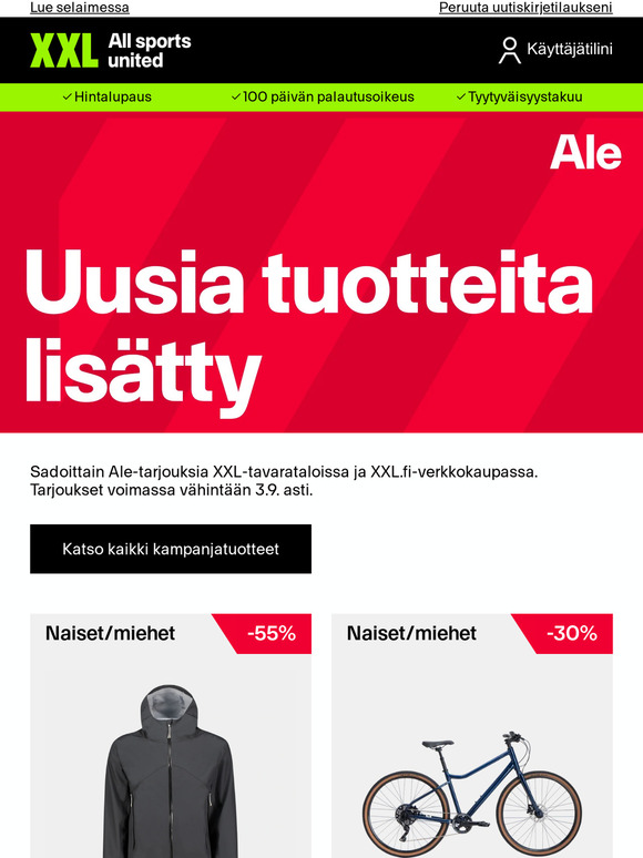 Uusia tarjouksia jopa -60% - ALE huipentuu!
