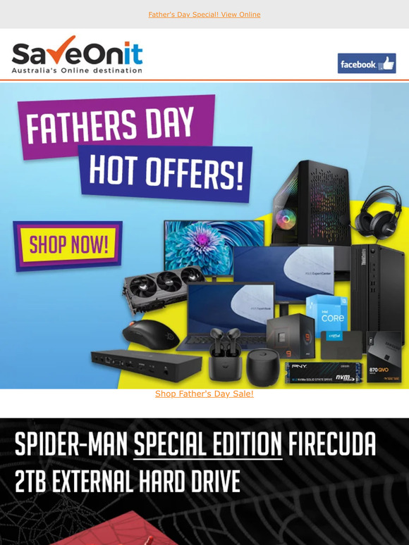 Father's Day Gift Ideas! Limited Edition SpiderMan 2TB USB Drive $68!