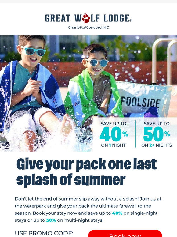 Great Wolf Lodge: Dive into fun, — Pack! | Milled