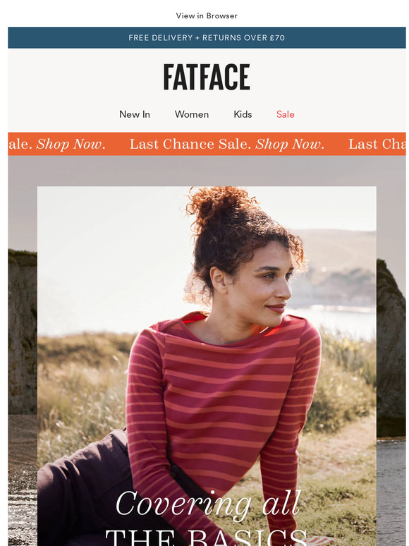 Fat Face UK Let's go Back to Basics Milled