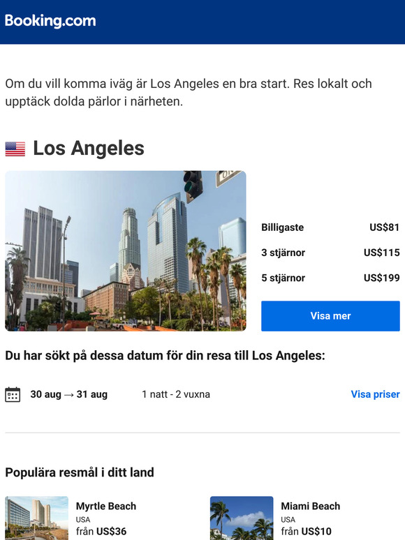 Erbjudanden i Los Angeles från US$81 under augusti