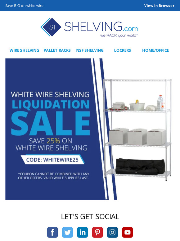 25% Off White Wire Shelving That Lasts