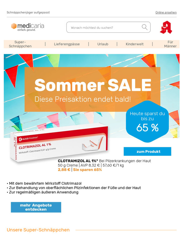 Bis zu 65% sparen: Sommer SALE