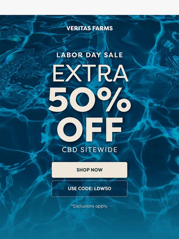 😎 EXTRA 50% OFF CBD Sitewide 💙