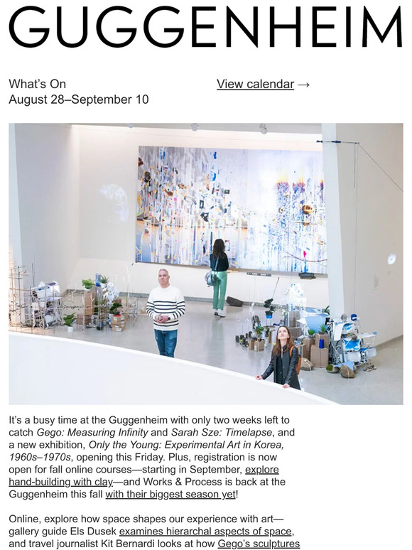 August 28–September 10: Clay building, Works & Process fall season, and a new exhibition