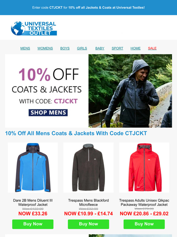 ☔ Hey , Showerproof Your Summer! Get 10% Off ALL Jackets &  Coats! ☔