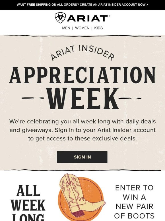 Ariat Insider Appreciation Week Starts Today!