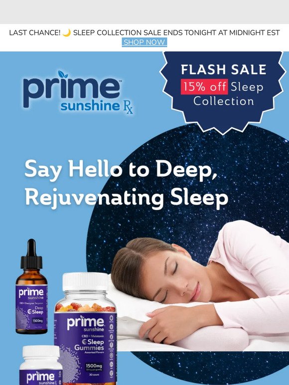 🌙 Sleep Tight- LAST CHANCE for 15% off Prime Sunshine's Sleep Collection