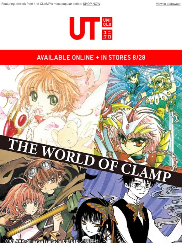 Now available: The World of CLAMP graphic tees