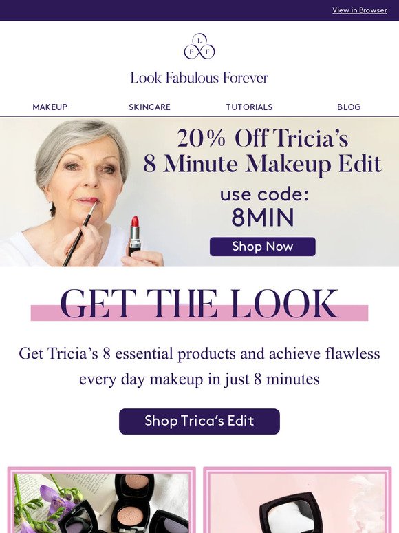 20% Off Tricia’s Makeup Edit