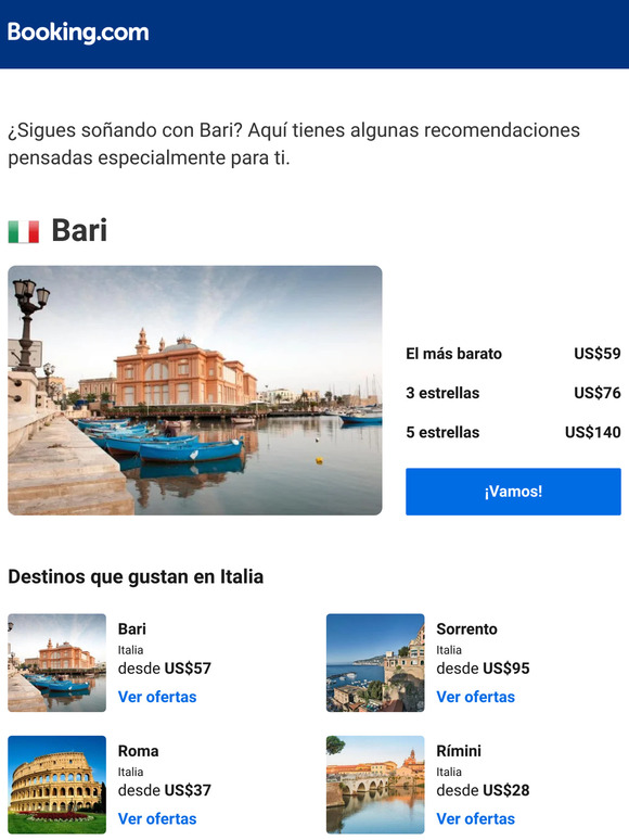 Ofertas en Bari desde US$59 para agosto
