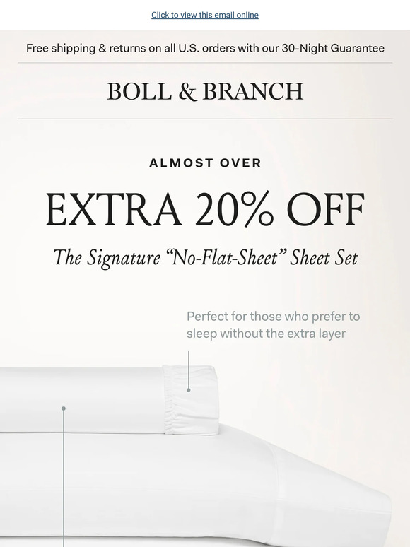 Team “no top sheet”? Take an extra 20% OFF