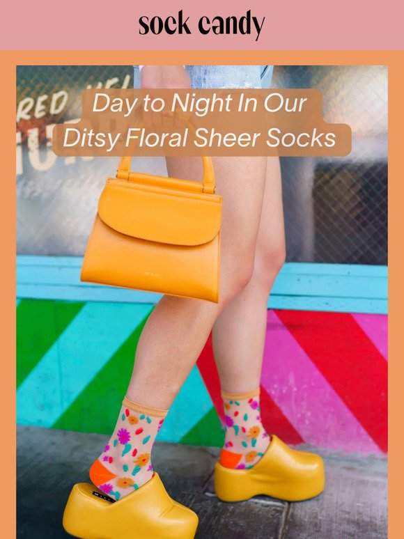 Day to Night in our Ditsy Floral Sheer Sock