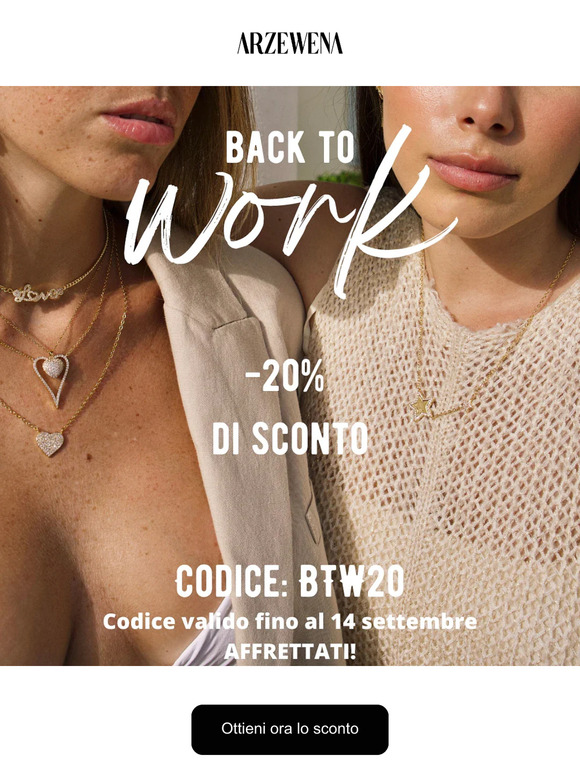 Siamo tornati | 20% di sconto esclusivo.