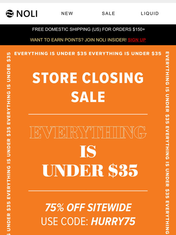 Store Closing: Everything Is Under $35