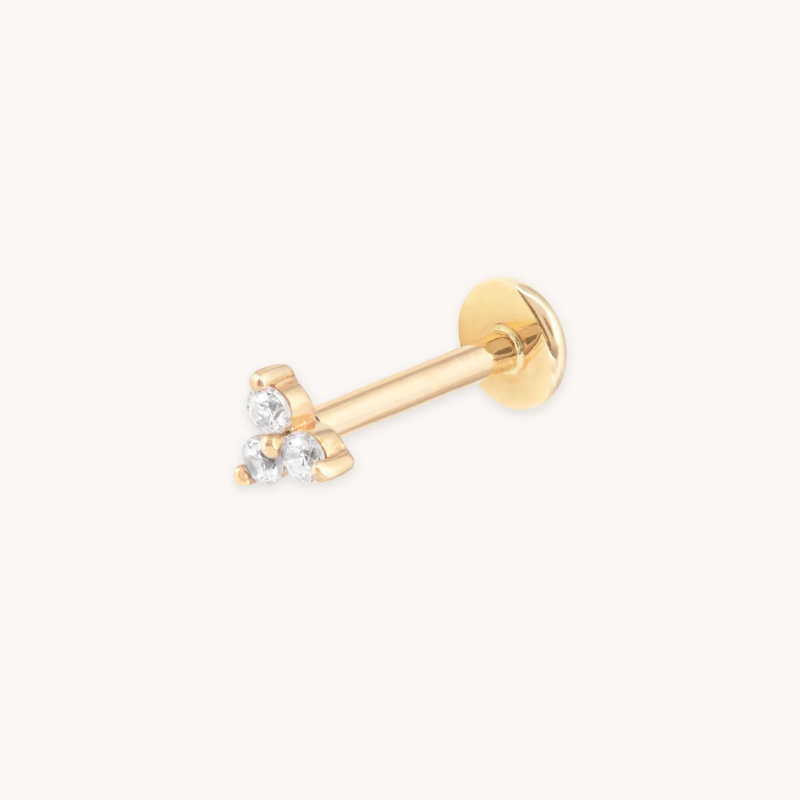 Triple Topaz Piercing Stud