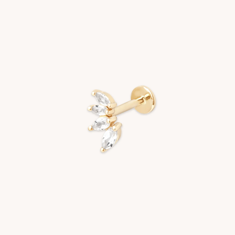 Navette Topaz Fan Stud