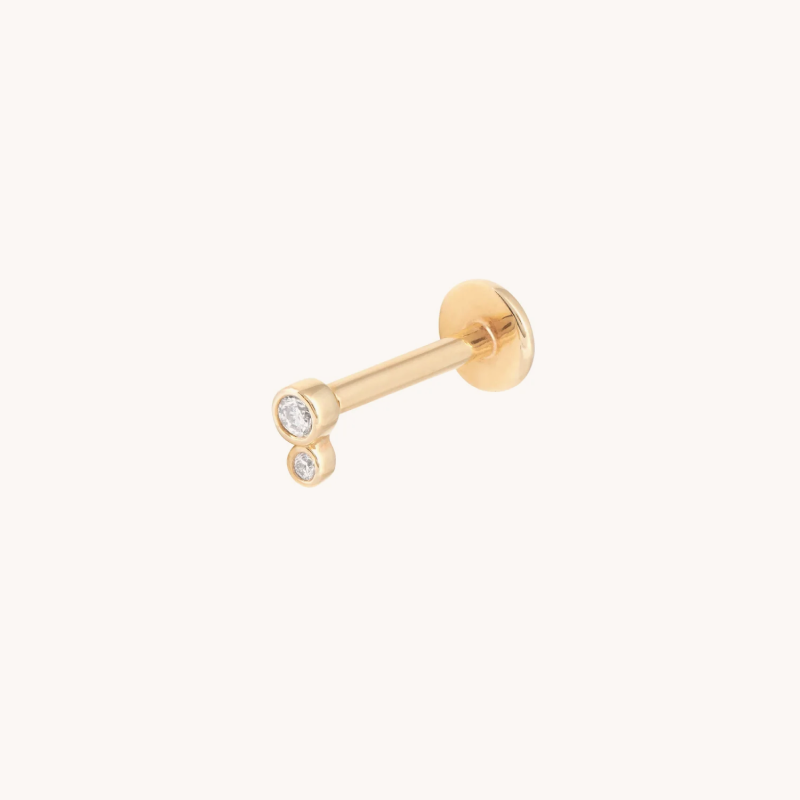 Double Topaz Piercing Stud